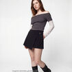 Jupe-short taille haute avec ceinture noir
