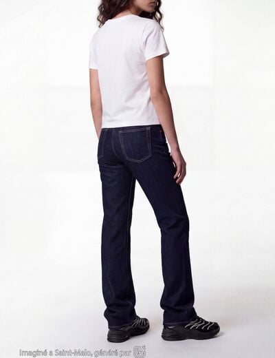 Jean regular taille basse denim brut ado