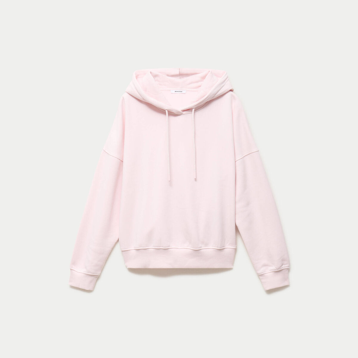 Sweat oversize &agrave; capuche manches longues rose clair