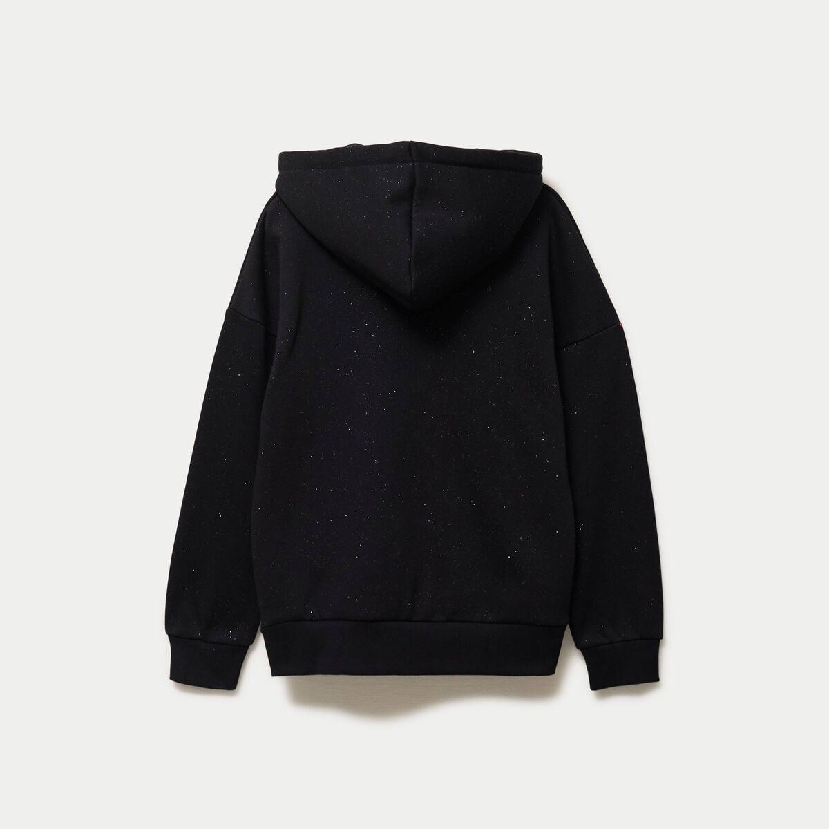 Sweat boyfriend brillant &agrave; capuche noir