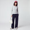 Pull col rond manches longues gris clair