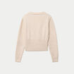 Pull col v manches longues beige