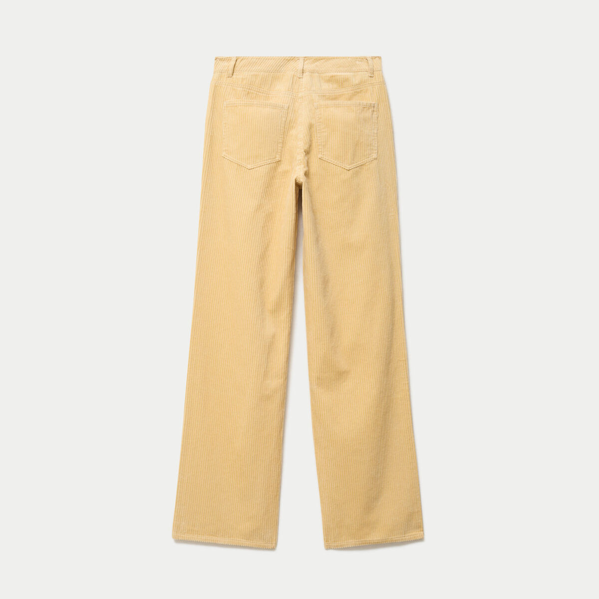 Pantalon bootcut en velours jaune pastel