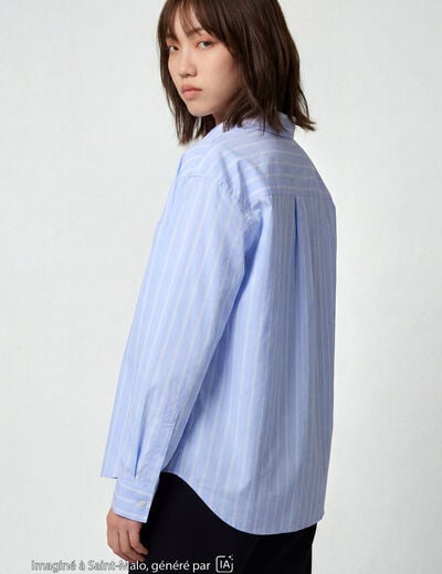 Chemise oversize longue 2-en-1 bleu ciel