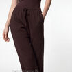 Pantalon large taille standard marron fonc&eacute;