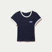 T-shirt col rond manches courtes bleu marine