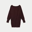 Robe pull col bateau manches longues marron fonc&eacute;
