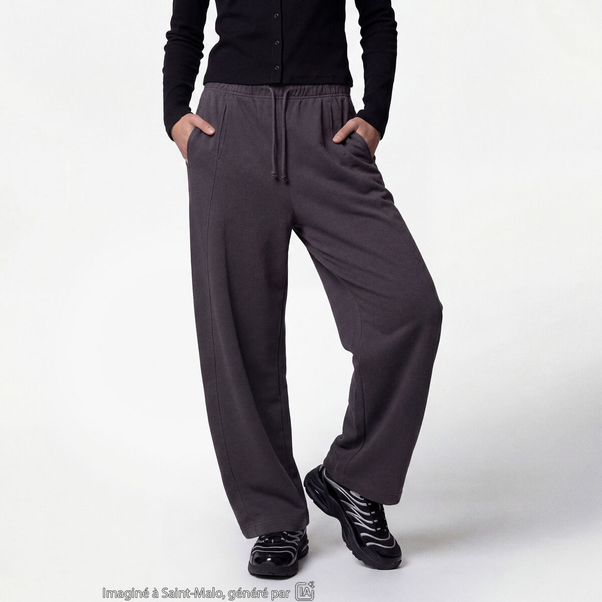 Jogging coupe ample taille standard gris