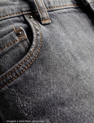 Jean skinny taille standard denim gris ado