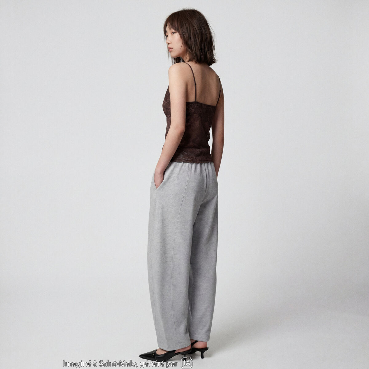 Jogging coupe ample taille standard gris clair