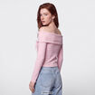 Top ajust&eacute; cropped manches longues rose clair