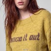 Pull col rond manches longues jaune clair
