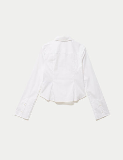Chemise ajust&eacute;e courte col classique ecru