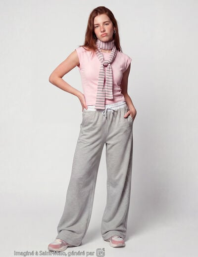 Jogging coupe large taille standard gris fonc&eacute;