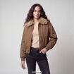 Bomber oversize court fausse fourrure taupe