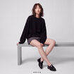 Pull oversize col rond manches longues noir