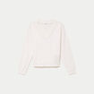 Pull ajust&eacute; d&eacute;collet&eacute; manches longues ecru