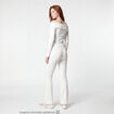 Pantalon flare stretch taille standard ecru