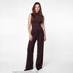 Pantalon large taille standard marron fonc&eacute;