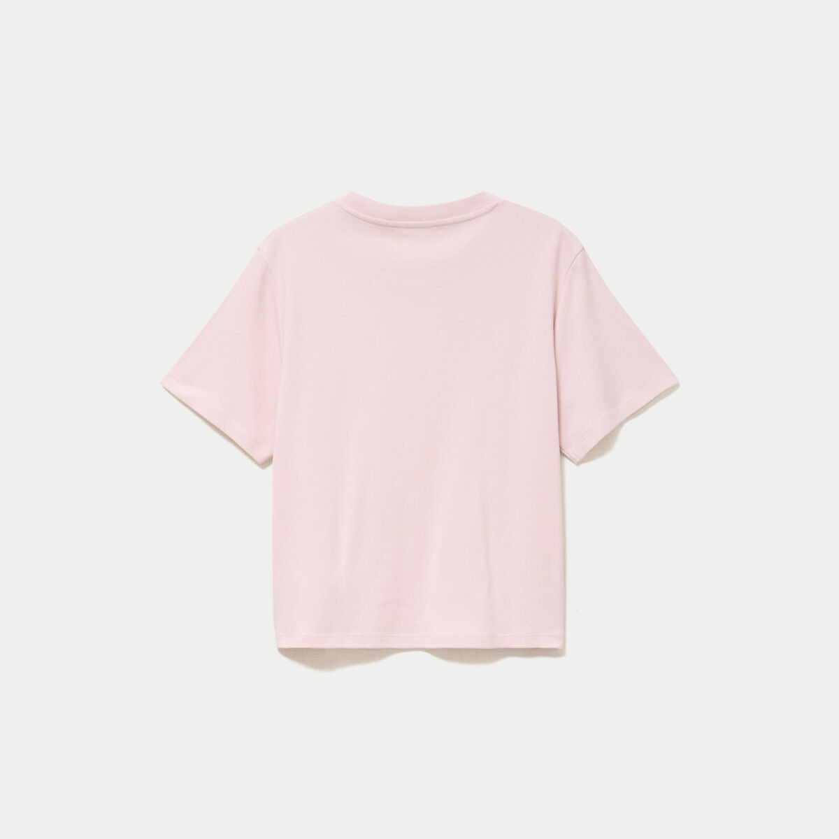 T-shirt col rond manches courtes rose clair