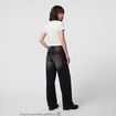 Jean wide leg taille basse denim noir ado