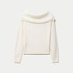 Pull col bardot manches longues ecru