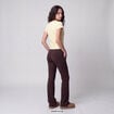 Leggings bootcut taille haute stretch marron fonc&eacute;