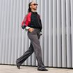 Pantalon bootcut taille basse gris fonc&eacute;