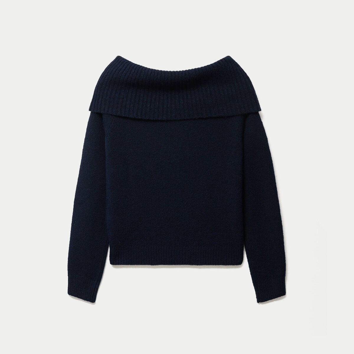 Pull col bardot manches longues bleu marine