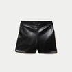Short taille haute en similicuir noir