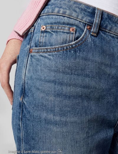 Jean Sam regular taille standard denim double stone