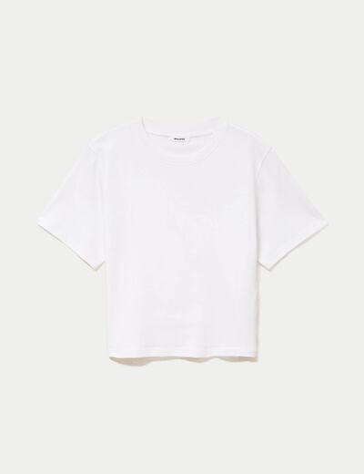 T-shirt col rond manches courtes blanc