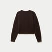 Gilet ajust&eacute; cropped manches longues marron fonc&eacute;