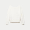 Pull ajust&eacute; manches longues col bateau ecru