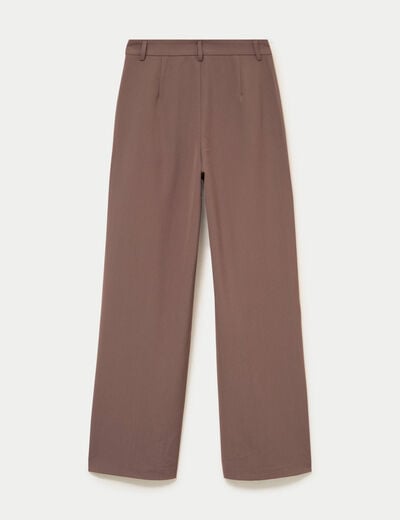 Pantalon coupe large taille standard taupe