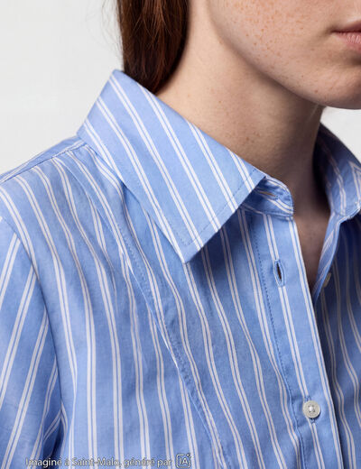 Chemise ajust&eacute;e manches longues bleu ciel