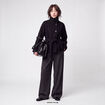 Manteau droit court col montant noir