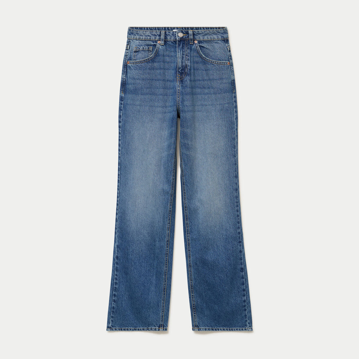 Jean regular taille haute denim double stone ado