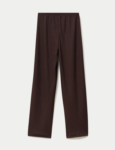 Pantalon large taille standard marron fonc&eacute;