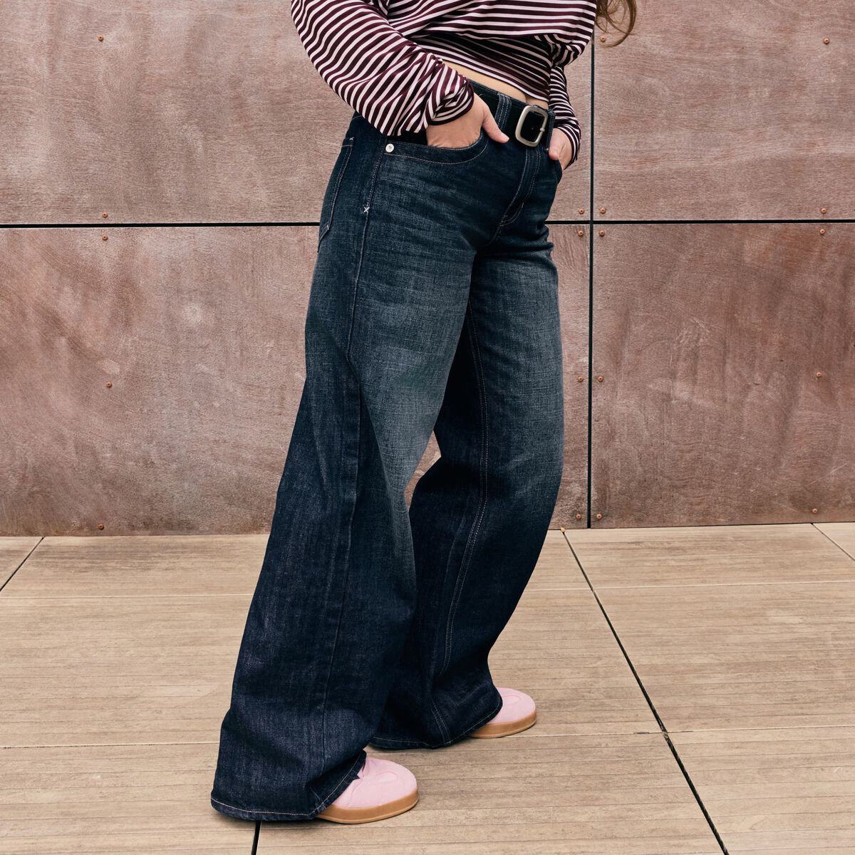 Jean Max loose taille basse denim brut
