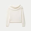 Pull col bardot manches longues ecru