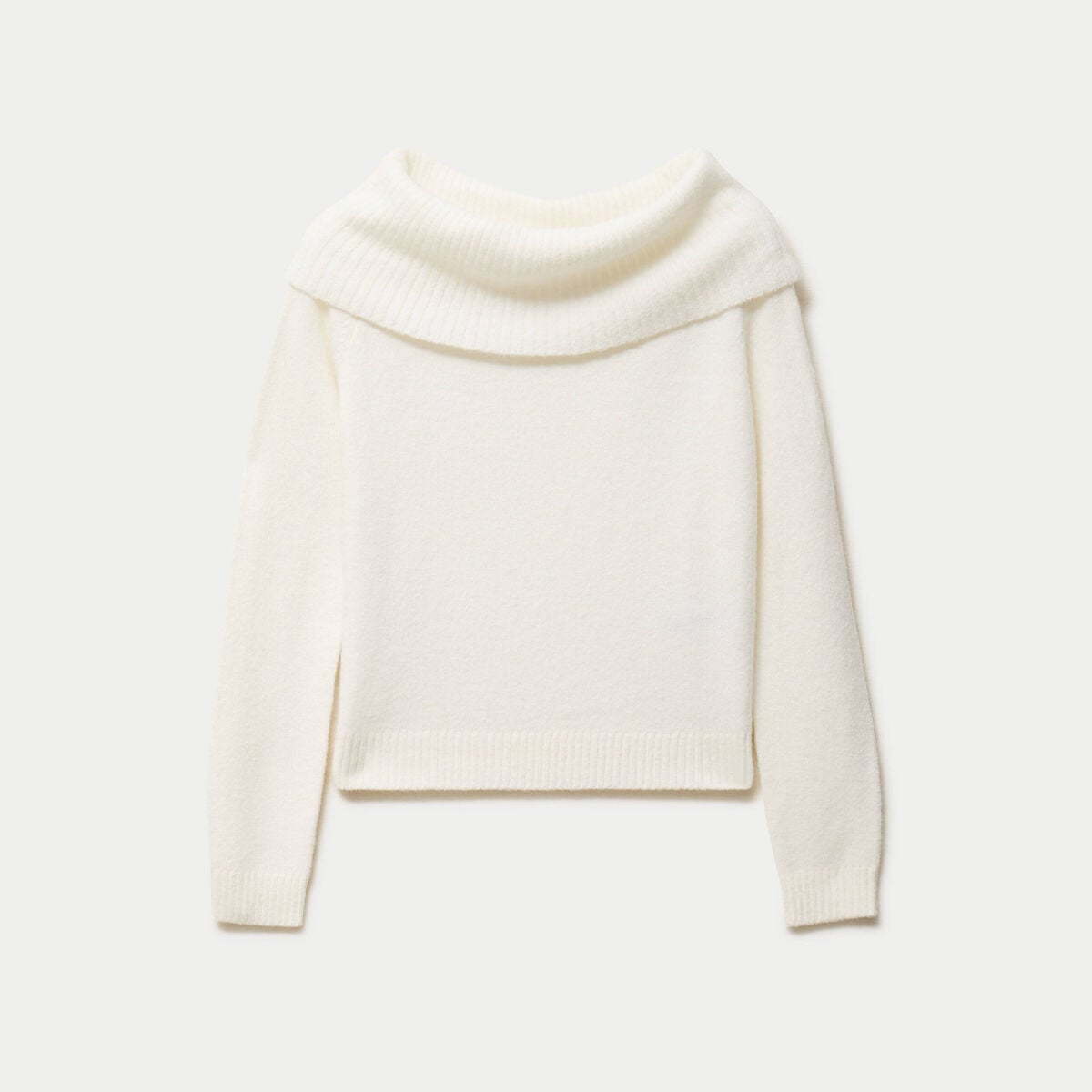 Pull col bardot manches longues ecru