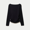 Haut droit col bateau manches longues noir