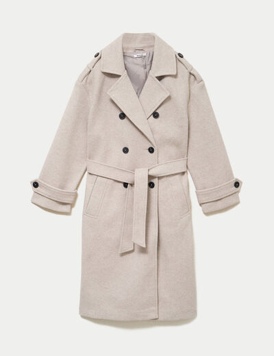 Manteau manches longues taupe