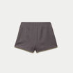 Jupe-short taille haute avec ceinture gris fonc&eacute;