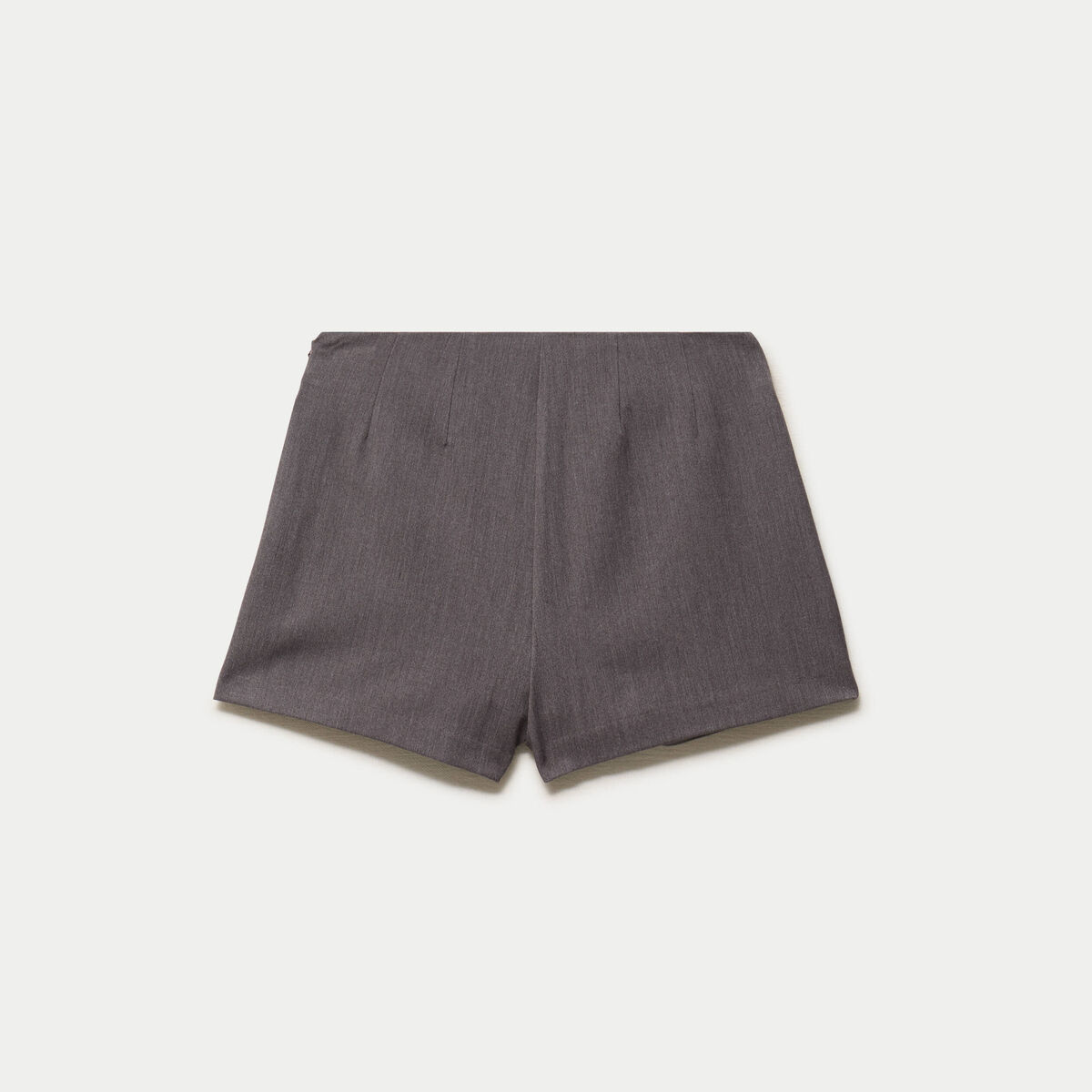 Jupe-short taille haute avec ceinture gris fonc&eacute;