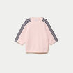 Pull col rond manches 3/4 rose clair