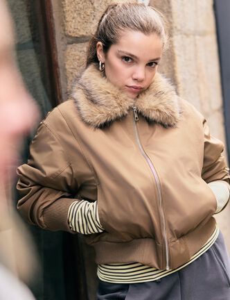 Bomber oversize court taupe