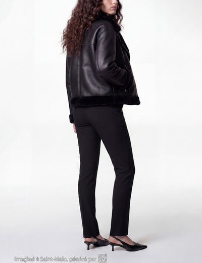 Pantalon bootcut taille basse noir