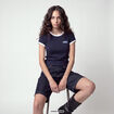 T-shirt col rond manches courtes bleu marine